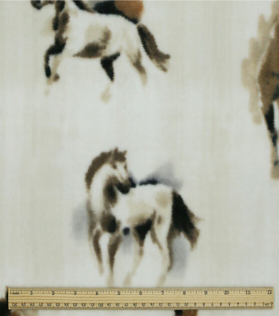 Multi Horses Luxe Fleece Fabric, , hi-res, image 3