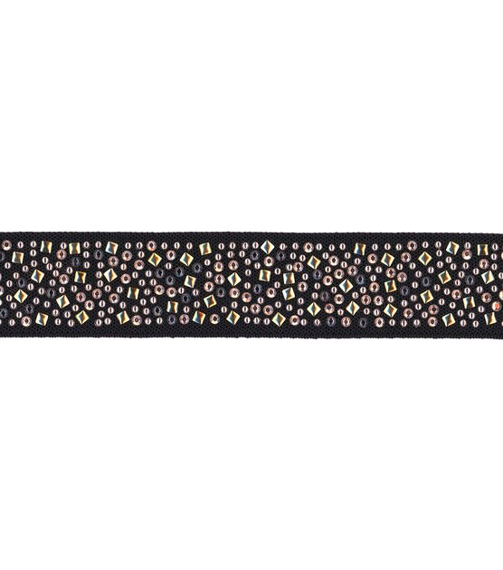 Simplicity Mosaic Stud Belt Metallic Trim 1.13'', , hi-res, image 2