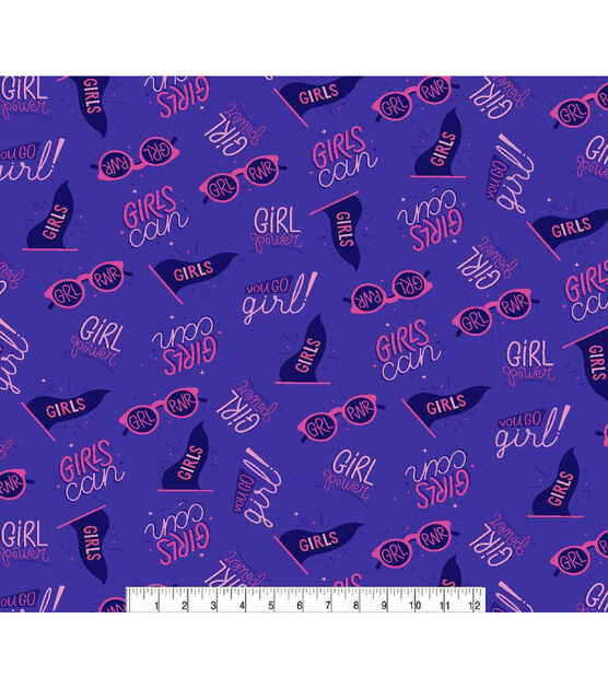 Girls Can Super Snuggle Flannel Fabric, , hi-res, image 2