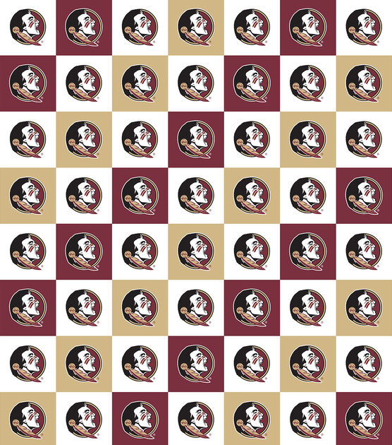 Florida State University Seminoles Cotton Fabric Collegiate Checks