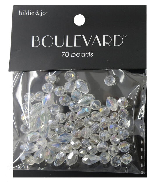 70pc Clear Mixed Glass Beads by hildie & jo