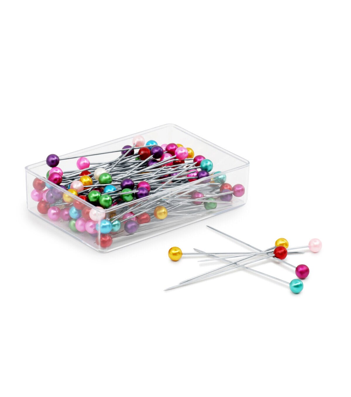 Best Value 80 Sewing Pin and Cushion Set Color 1 Easy-Push Ball Heads 