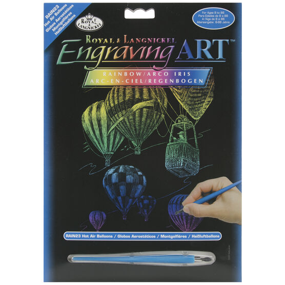 Royal & Langnickel Rainbow Foil Engraving Art Kit Hot Air Balloons