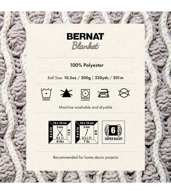 Bernat Big Ball Blanket 220yds Super Bulky Polyester Yarn, , hi-res, image 2