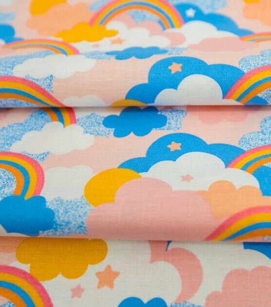 POP! Rainbows And Clouds Novelty Cotton Fabric, , hi-res, image 3