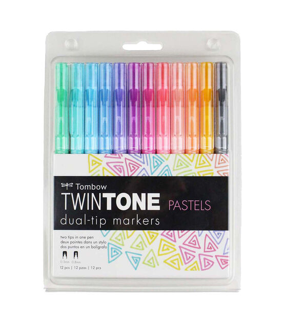 Tombow TwinTone 12 pk Markers Pastels