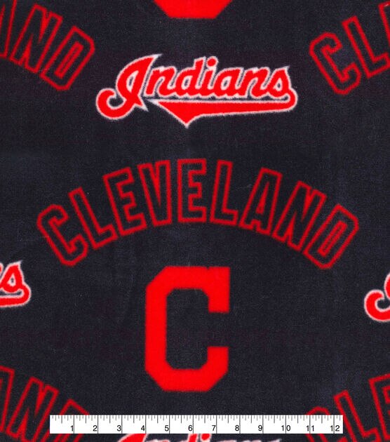Fabric Traditions Cleveland Baseball Fleece Fabric New Block C