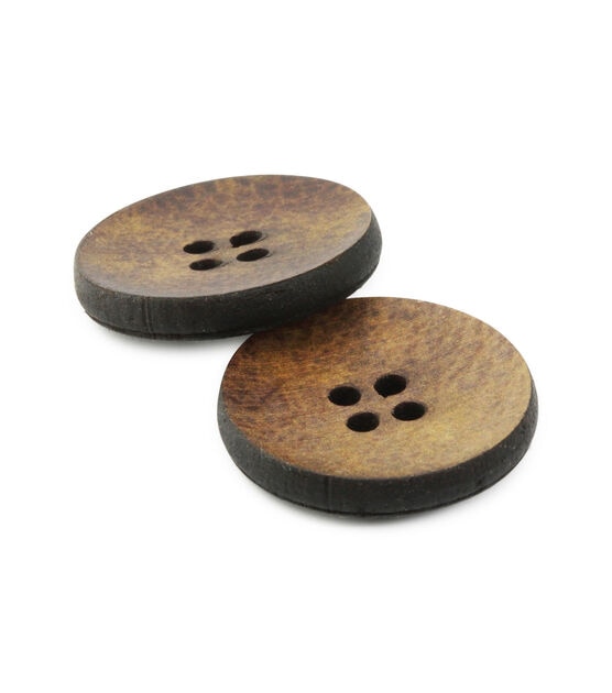 Dritz 7/8" Recycled Leather Round 4 Hole Buttons 6pk, , hi-res, image 7