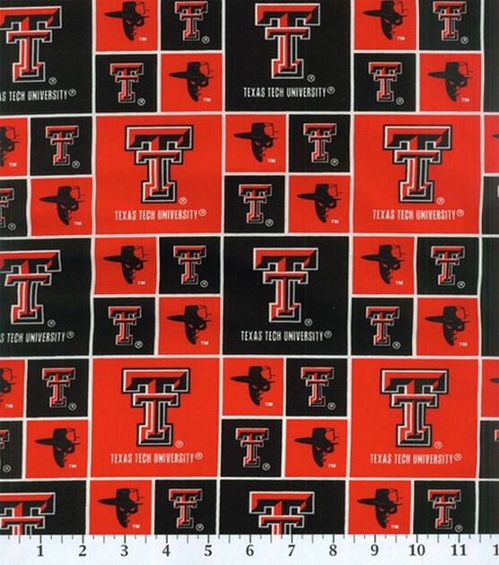 Texas Tech University Red Raiders Cotton Fabric Block