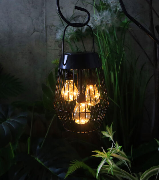 7" Summer Black Iron Solar Lantern by Place & Time, , hi-res, image 3