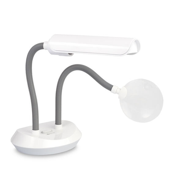 Ultra Reach Magnifier LED Desk Lamp, White