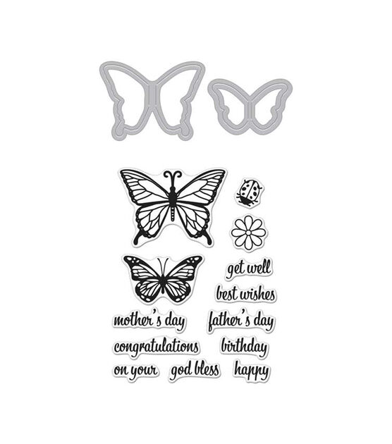 Hero Arts Stamp & Cut Butterfly Pair