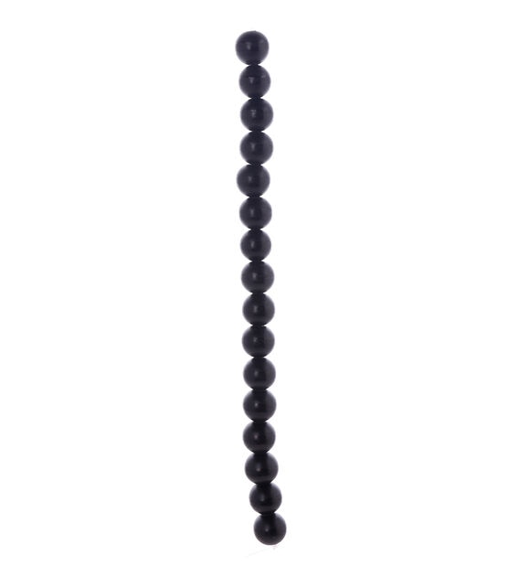 7" x 12mm Matte Black Glass Bead Strand by hildie & jo, , hi-res, image 3