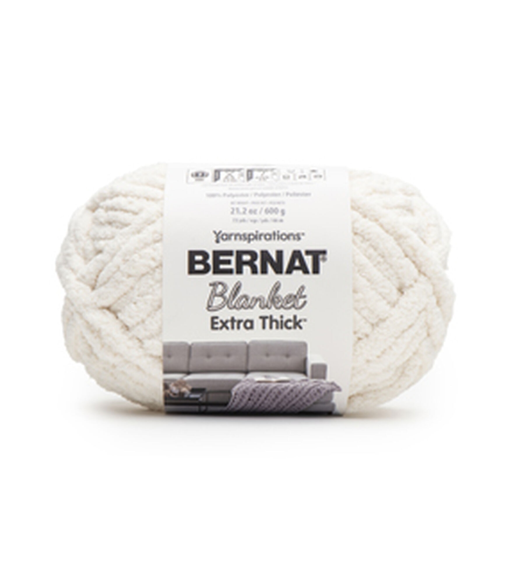 Bernat Blanket Extra Thick 72yds Jumbo Polyester Yarn, Vintage White, hi-res