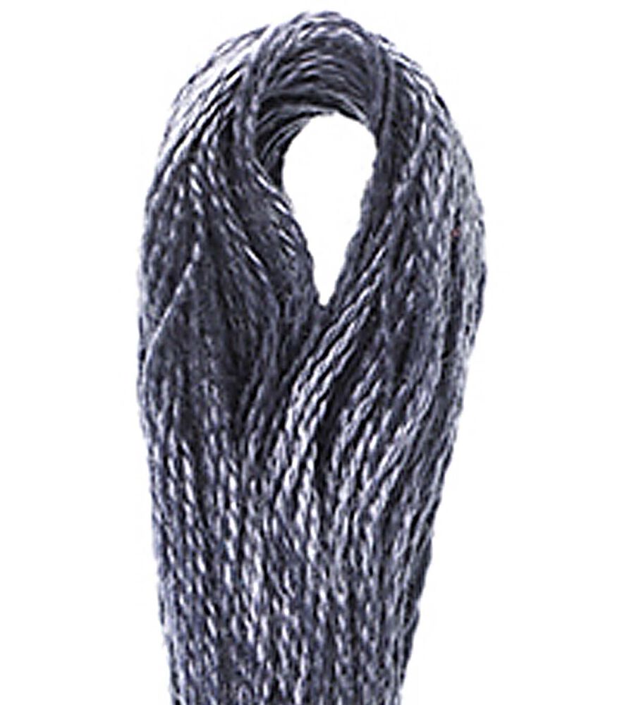 DMC 8.7yd Greens & Grays 6 Strand Cotton Embroidery Floss, 317 Pewter Gray, swatch, image 23