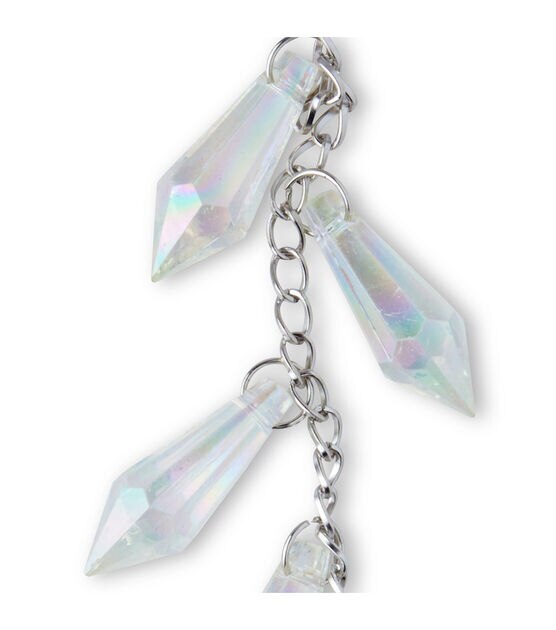 14mm x 38mm Clear Aurora Borealis Dangle Plastic Bead Strand by hildie & jo, , hi-res, image 3