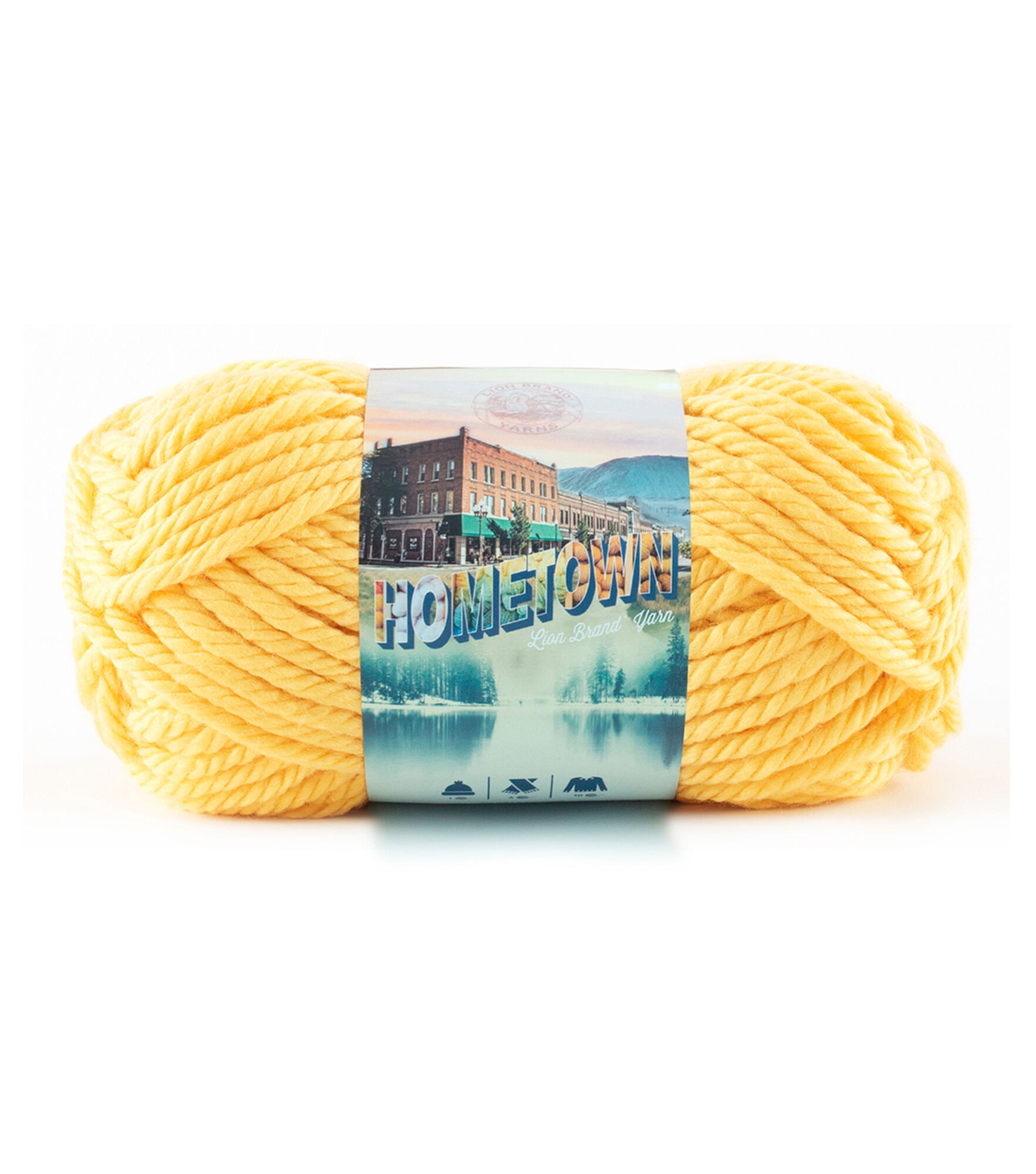 Lion Brand Hometown Super Bulky Acrylic Yarn, Pittsburgh Yellow, hi-res