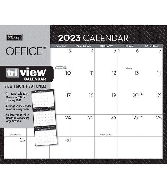 LANG 2023 Office Tri View Calendar