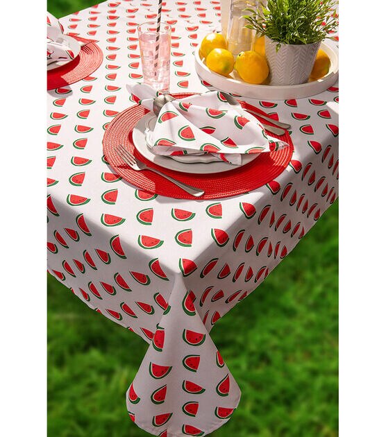 Design Imports Watermelon Outdoor Tablecloth 84", , hi-res, image 4