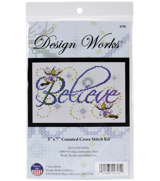 Design Works 7" x 5" Believe Counted Cross Stitch Kit