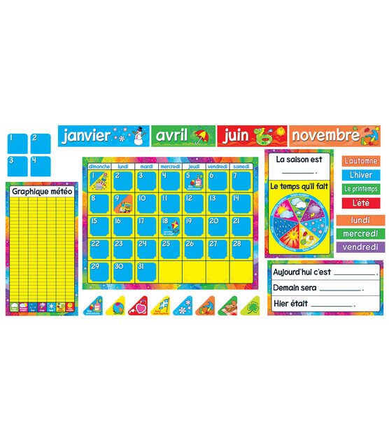TREND 212ct Calendrier Annuel French Bulletin Board Set, , hi-res, image 2