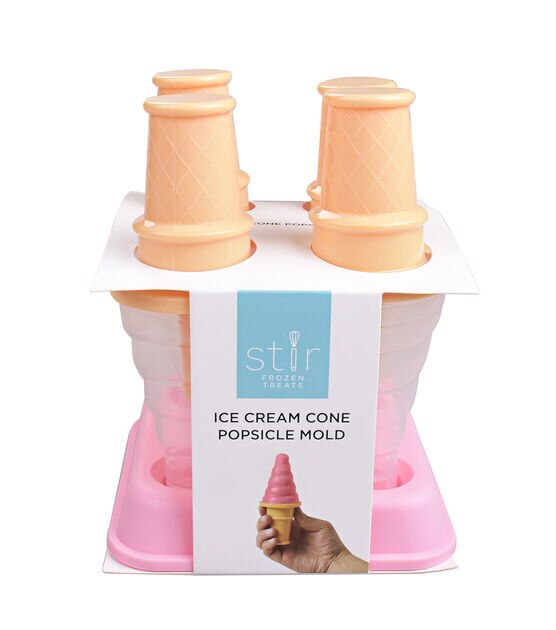 6" Summer Plastic Ice Cream Cone Popsicle Mold 4pc by STIR
