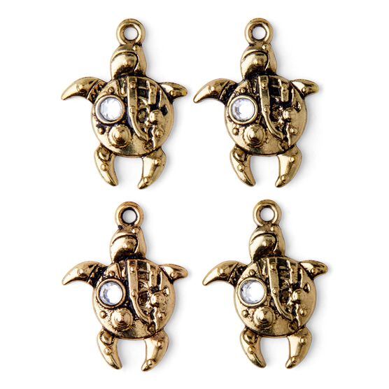4pk Gold Turtle Charms by hildie & jo, , hi-res, image 2