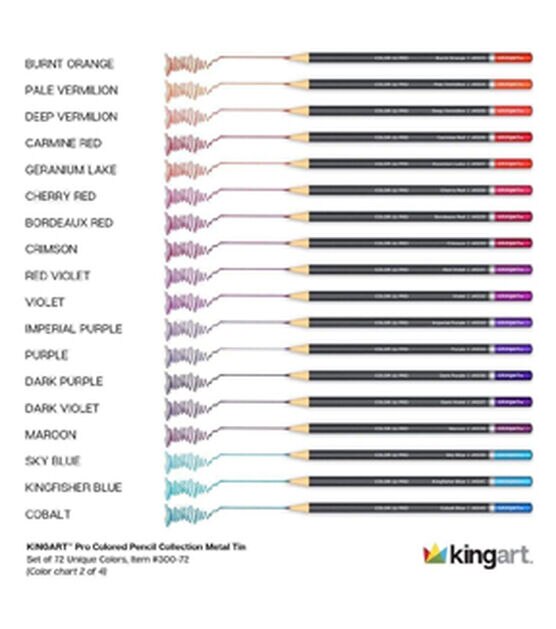 KINGART Pro Soft Core Colored Pencil Collection Set of 72, , hi-res, image 15