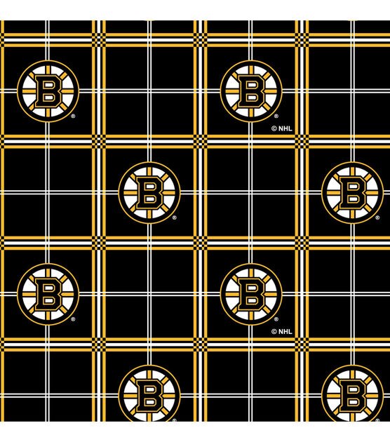 Boston Bruins Flannel Fabric Plaid