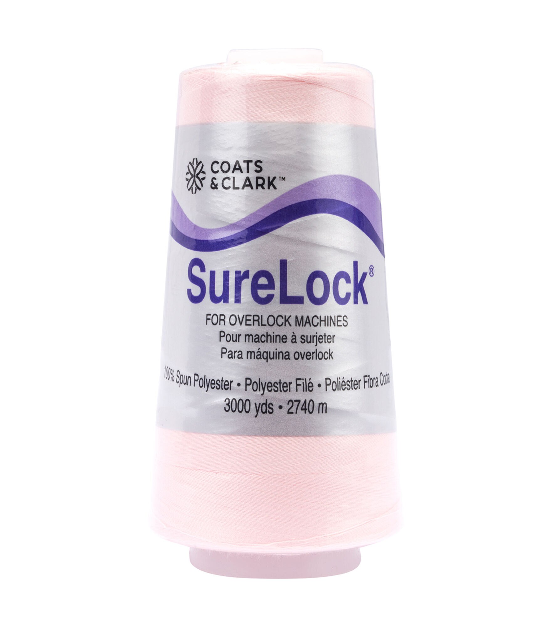 Coats & Clark Surelock Overlock Thread 3000 yds, Pink, hi-res