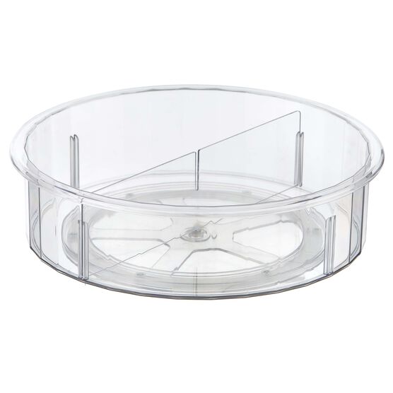 12" Clear Plastic Round Revolving Organizer With Dividers by Top Notch, , hi-res, image 3