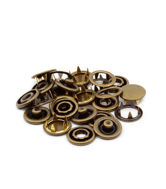 Dritz 5/8" Heavy Duty Snap Fasteners, 6 pc, Antique brass, , hi-res, image 5