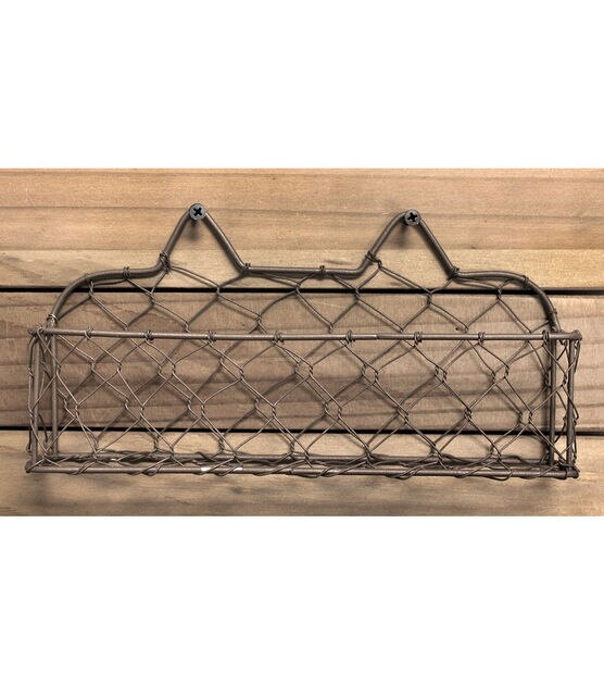 BCI Crafts Vintage Style Wide Wire Basket with Screws Antique Brown, , hi-res, image 3