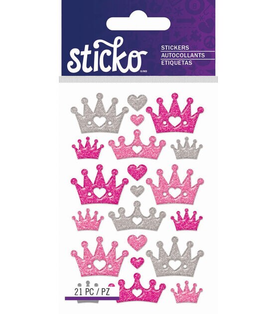 Sticko Mina Princess Crowns Epoxy Stickers