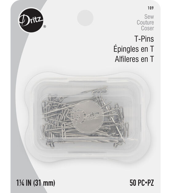 Dritz 1-1/4" T-Pins, Nickel, 50 pc