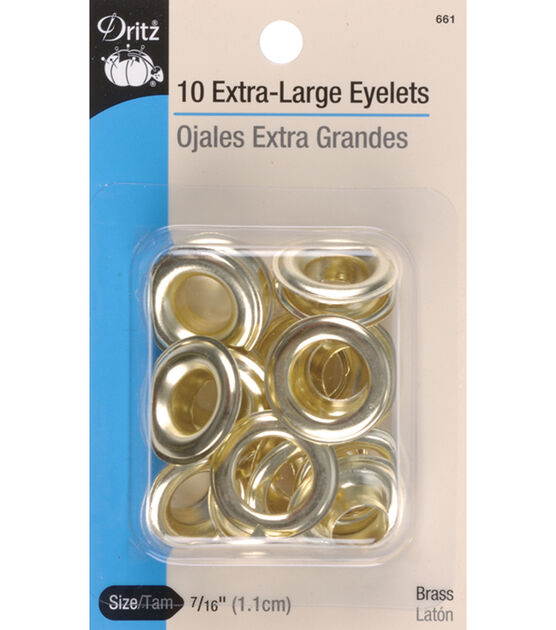 Dritz 7/16" Extra-Large Eyelets, 10 Sets, Nickel, , hi-res, image 1
