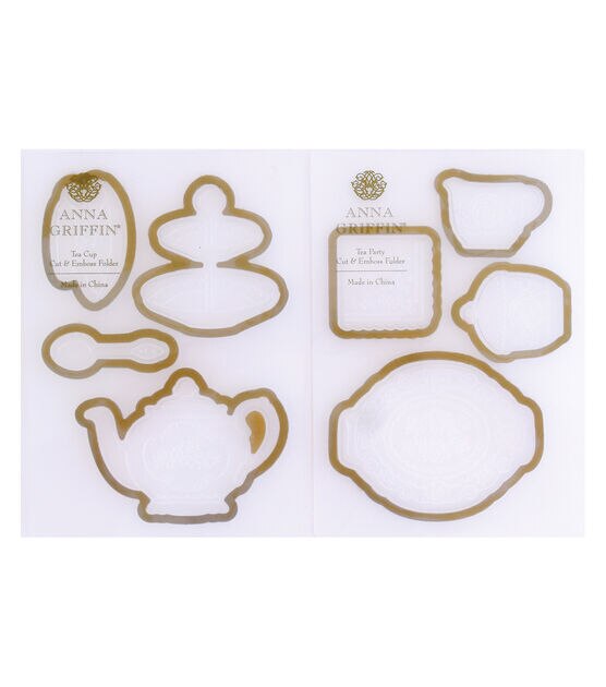 Anna Griffin Tea Party Cut Embossing Folders & Dies 8pc