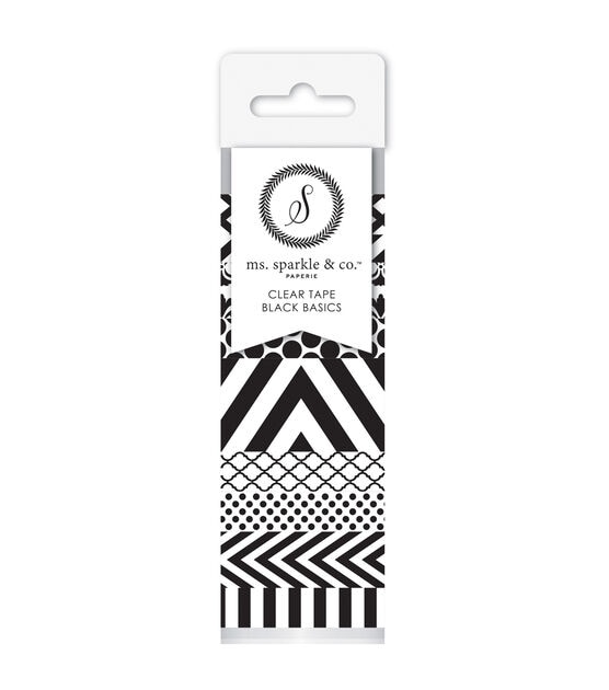 Ms. Sparkle & Co. 10 pk Washi Tapes Black & Clear