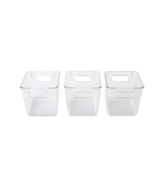 6" Clear Plastic Storage Bins 3pk by Top Notch, , hi-res, image 5