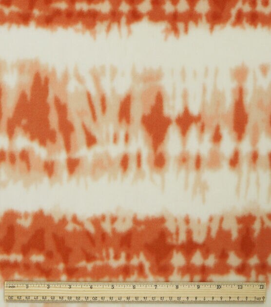 Orange Tie Dye Anti Pill Fleece Fabric, , hi-res, image 3