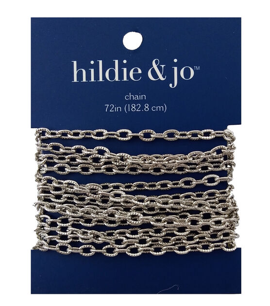 72" Silver Hammered Cable Chain by hildie & jo