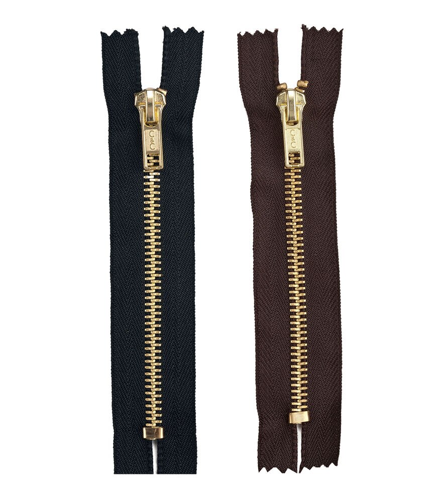 Coats Fashion Metal Brass Closed Bottom Zipper 14-Black