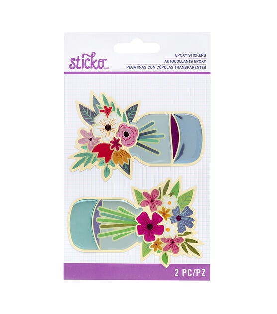 Mason Jar Floral Stickers