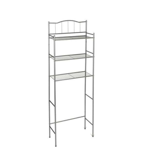 Honey Can Do 23" x 65" Satin Nickel 3 Tier Over The Toilet Space Saver, , hi-res, image 2