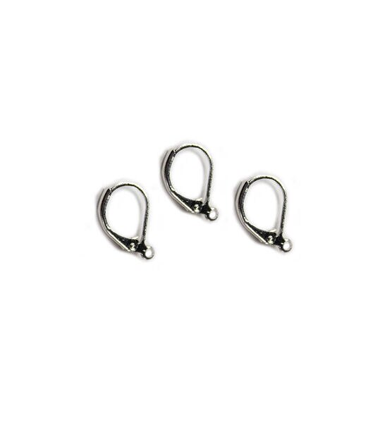 14pk Silver Metal Lever Back Plain Earrings by hildie & jo