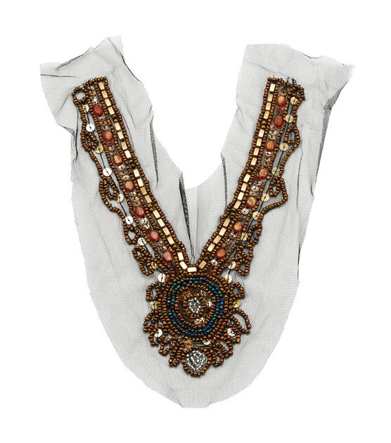 Yaya Han Sew on Beaded Tribal Collar Embroidery 13'', , hi-res, image 2