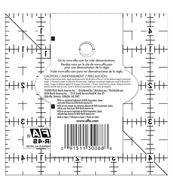 Olfa Frosted Ruler The Charm 4-1/2"x4-1/2", , hi-res, image 3