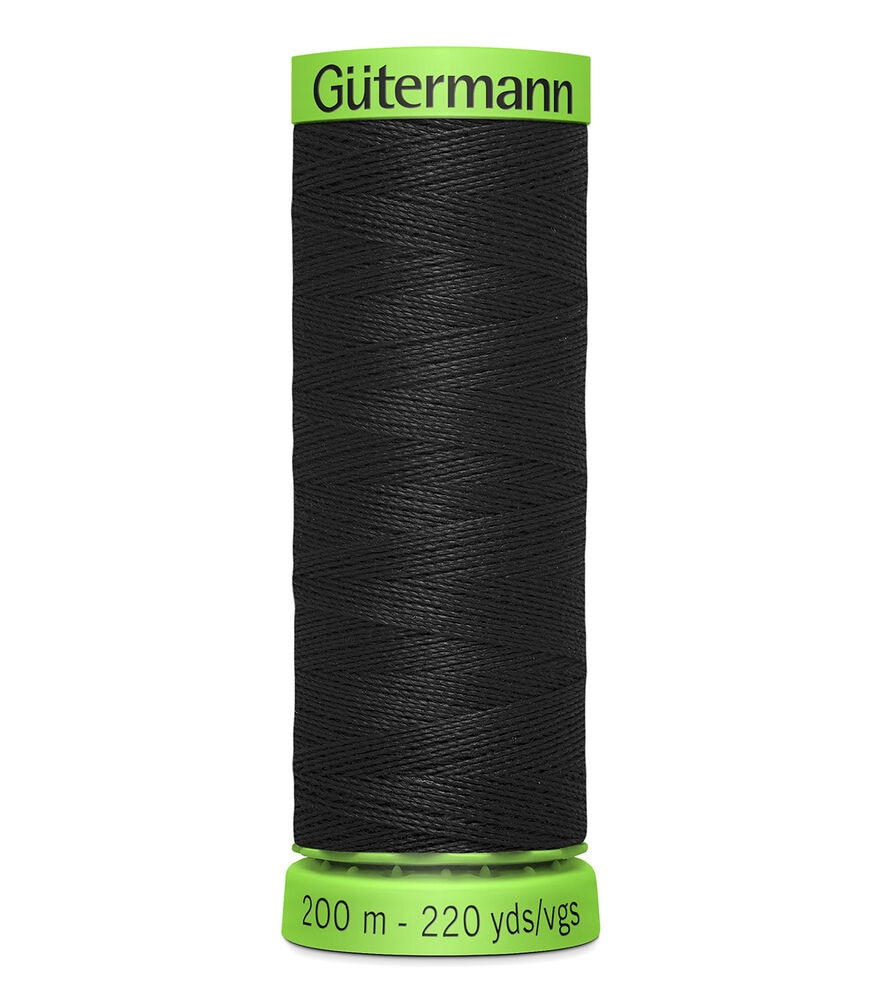 Gutermann 200M Bobbin Dekor Thread, Black, swatch