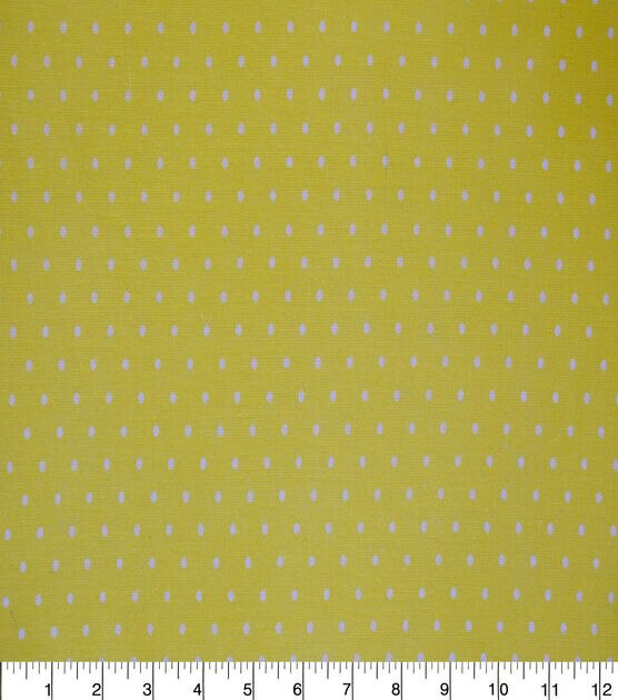 White Pin Dots on Lemon Drop Quilt Cotton Fabric by Quilter's Showcase