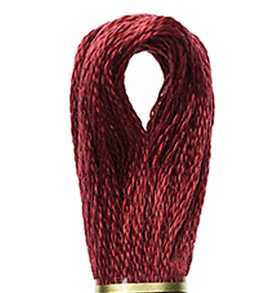 DMC 8.7yd Red & Oranges 6 Strand Cotton Embroidery Floss, 816 Garnet, swatch, image 8